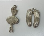 Gold Tone Ballerina & Ballet Shoes Beaded Pendants 9.7g — photo 3