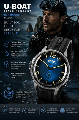U-Boat 2029 Mens Watch Darkmoon Anniversary Capsoil 46mm 5ATM