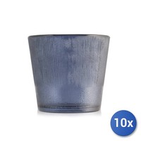 10X Teelichter Aus Glas Ø 7,5 Cm Schwarz H&H