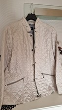 Barbara Lebek leichte Steppjacke in Größe 44 Elfenbein, tolles leo-Futter