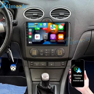 Android 15 Für Ford Focus II MK2 2004-2007 Autoradio GPS Navi BT Apple CarPlay - Bild 1 von 4