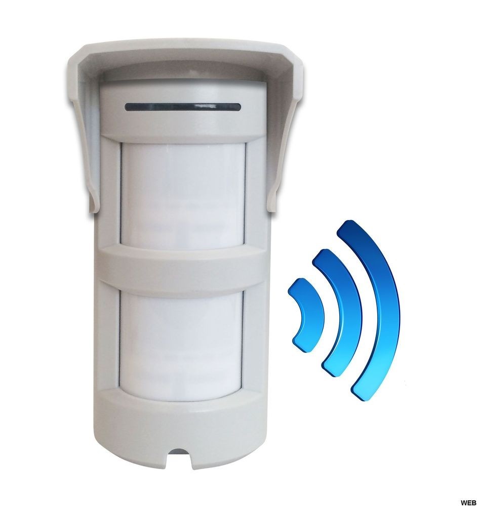 Sensore Allarme Esterno Wireless Doppio Infrarosso Anti-Intrusione