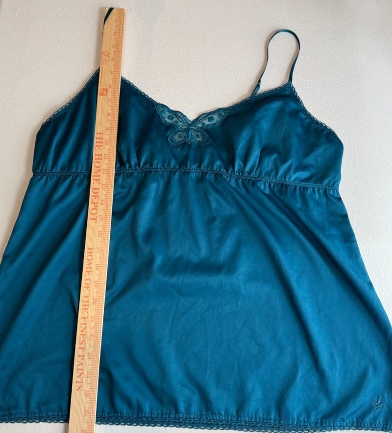 Camiseta sin mangas Aerie para mujer Y2K Babydoll Cami 2XL cintura imperio de hadas encaje mariposa Foto 4 de 4