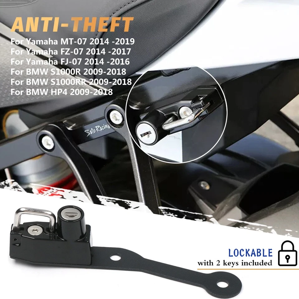 Motorcycle Helmet Lock Anti-Theft Security For BMW S1000R S1000RR HP4 2009-2018 - Изображение 3 из 4