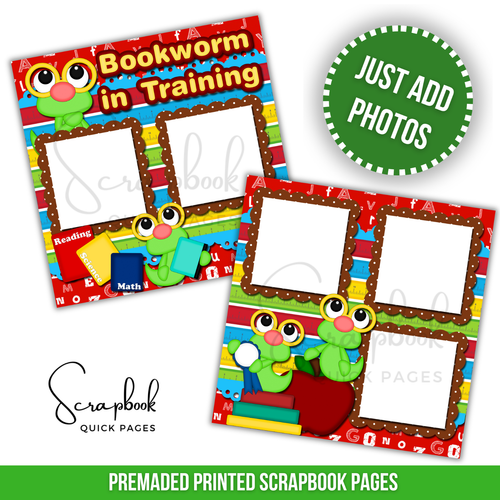 Back To School Boy Girl Scrapbook PRINTED Premade Scrapbook Quick Pages 167 - Picture 5 of 8