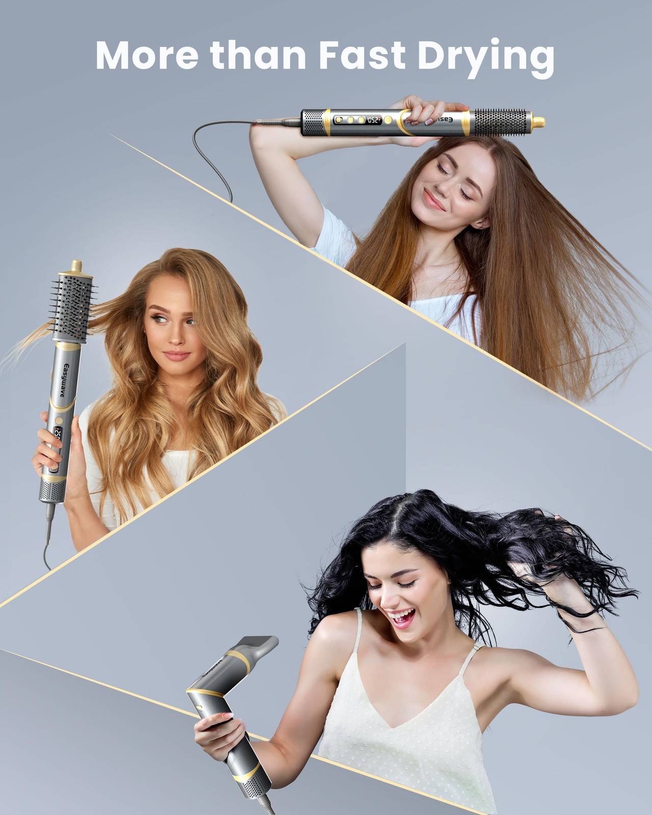 Easywave 5 in 1 Multi Hair Styler Dryer Brush: 110,000 RPM High-Speed, Flexib...