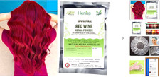 2COLORATION NATURELLE DE CHEVEUX AU HENNÉ vin rouge 100 % bio sans produits c...