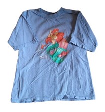 Vintage Disney Store The Little Mermaid Ariel Blue Kid's Youth T-Shirt READ