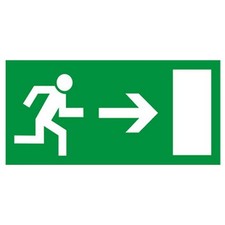 Rettungsweg Rettungsschild Notausgang Fluchtweg rechts Folie 297 x 148 mm