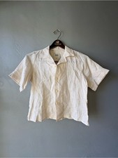 OAS Company Kids Linen Cuba Shirt Cream - Size 10-12Y