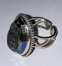 Colleen Lopez Purple Blue Druzy Quartz Ring S...