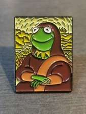 MUPPET SHOW KERMIT DER FROSCH MONA LISA KERMIT LA GRENOUILLE Anstecknadel Abzeichen Patch Neu 