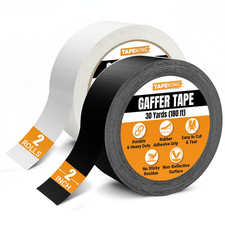 Tape King Gaffers Tape Black  White  2 Inch Wide X 30 Yards per Roll 180 Ft