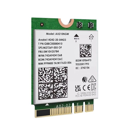 WiFi 6E AX5400 M.2 Module WPA/ WPA2/ WPA3, WPA-PSK/ WPA2-PSK Encryption - Photo 2/14