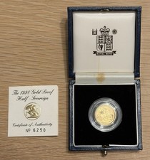 Royal Mint Gold Half Sovereign 1998 Proof Boxed with Certificate