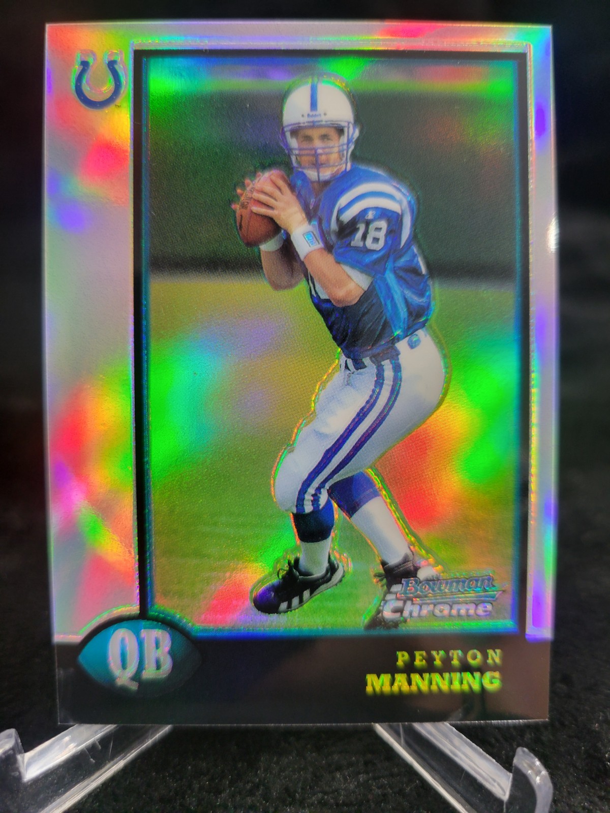 1998 Bowman Chrome #1  Peyton Manning  REFRACTOR  RC  ROOKIE  Very Sharp Card