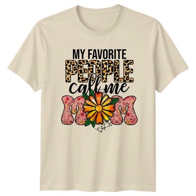 My Favorite People Call Me Mom Damen T-Shirt Leopard Blumen Mutterschaft Mütter