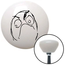 Black Angry Meme White Retro Shift Knob w/ M16x1.5 Insert Shifter Auto Manual