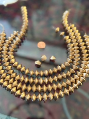 Gold Bicone Rondelle Beads Loose Sphere Disc (10x15mm) Lot of 4 Strands