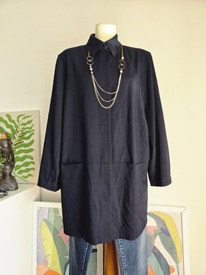 Marina Rinaldi Damen Blazer Blau 100% Schurwolle Knöpfe Taschen 2XL
