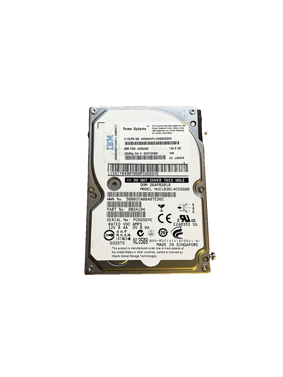 IBM Internal Hard Disk Drives 146 GB Storage Capacity Hot Swap for