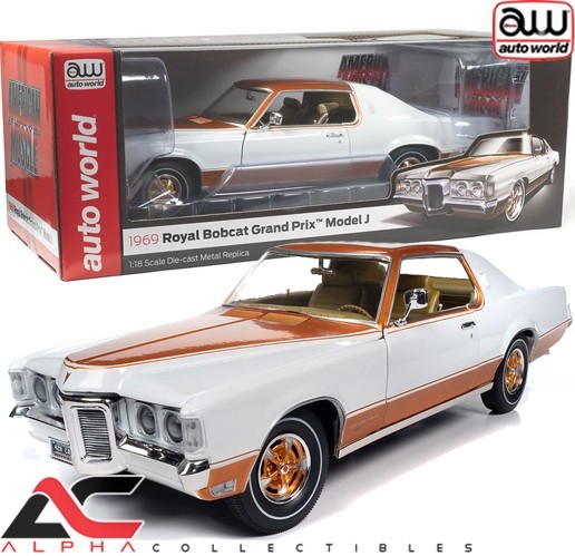 AUTOWORLD AMM1316 1:18 1969 PONTIAC GRAND PRIX ROYAL BOBCAT (WHITE - COPPER)