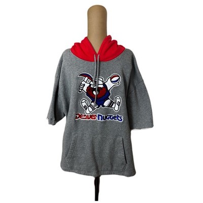 Mitchell & Ness Denver Nuggets Fleece Short Sleeve Pullover Hoodie Size 2XL