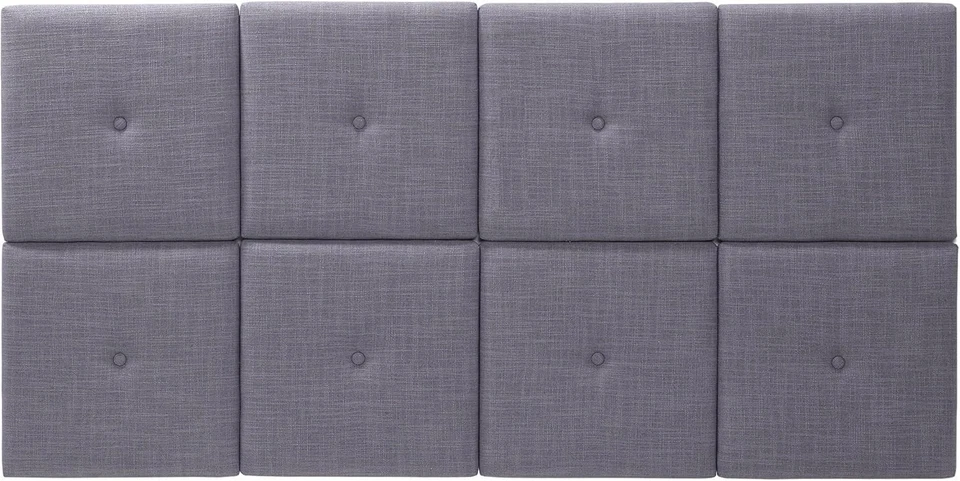 Queen, tela 62 pulgadas x 31 pulgadas con azulejos de cabecero de penacho, gris montado en la pared nuevo Foto 3 de 4