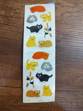 Mrs. Grossman's Cat Stickers 2 Full Sheets Calico Tabby Tuxedo Orange 