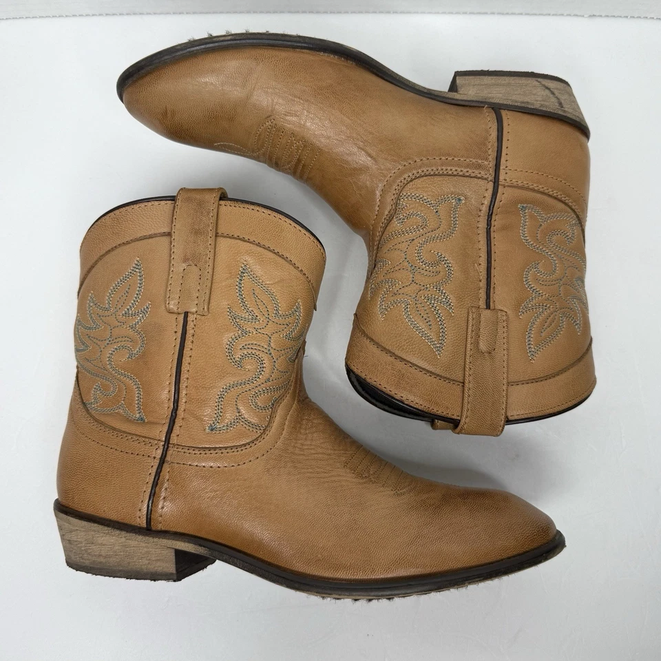 "Botas de Vaquero Cortas Dingo Willie para Mujer 9 M Tostadas Western Punta Redonda Botín Eje de 6""" Foto 2 de 4