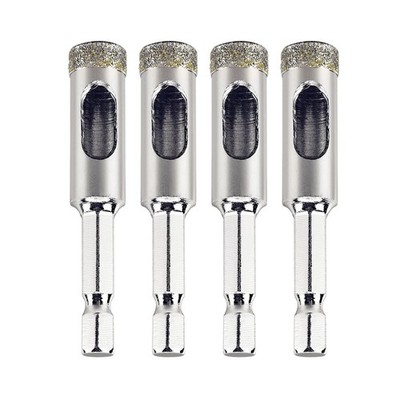 4-Pack 3/8'' (10mm) Diamond Tile Hole Saw Drill Bits for Ceramics, Flower Pots...