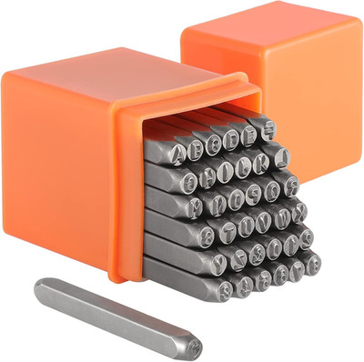 37 Stück 3mm Zahlen und Buchstaben Punch Set Schlagzahlen Set Schlagbuchstaben A