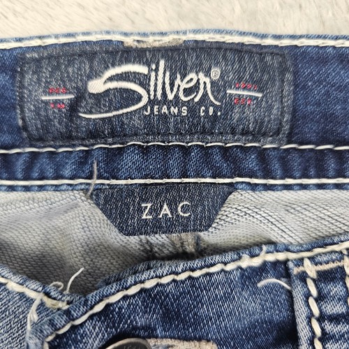 Silver Jeans Zac Men's 36x32 (Actual 36x31) Relaxed Fit Straight Leg Distressed - Picture 14 of 16