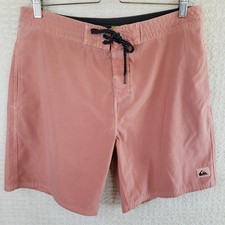 Quicksilver Board Shorts Mens 34x8 Pink Surfing Beach Casual Wear Nice
