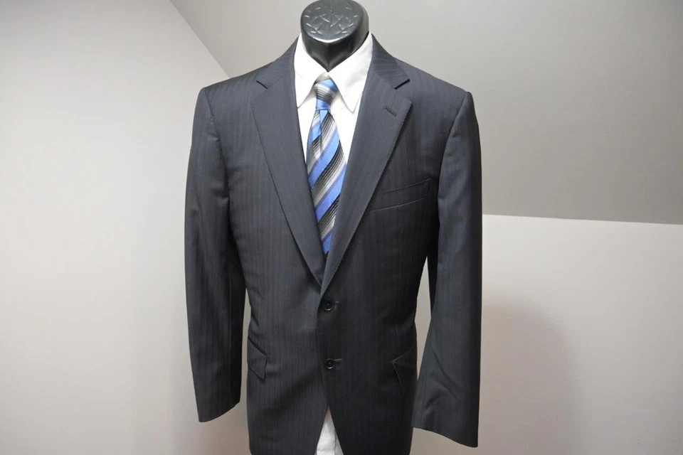 Ermenegildo Zegna шерсти в полоску 2 изделия костюм куртка брюки подходят Rom 34 x 30 42 R - Изображение 2 из 4