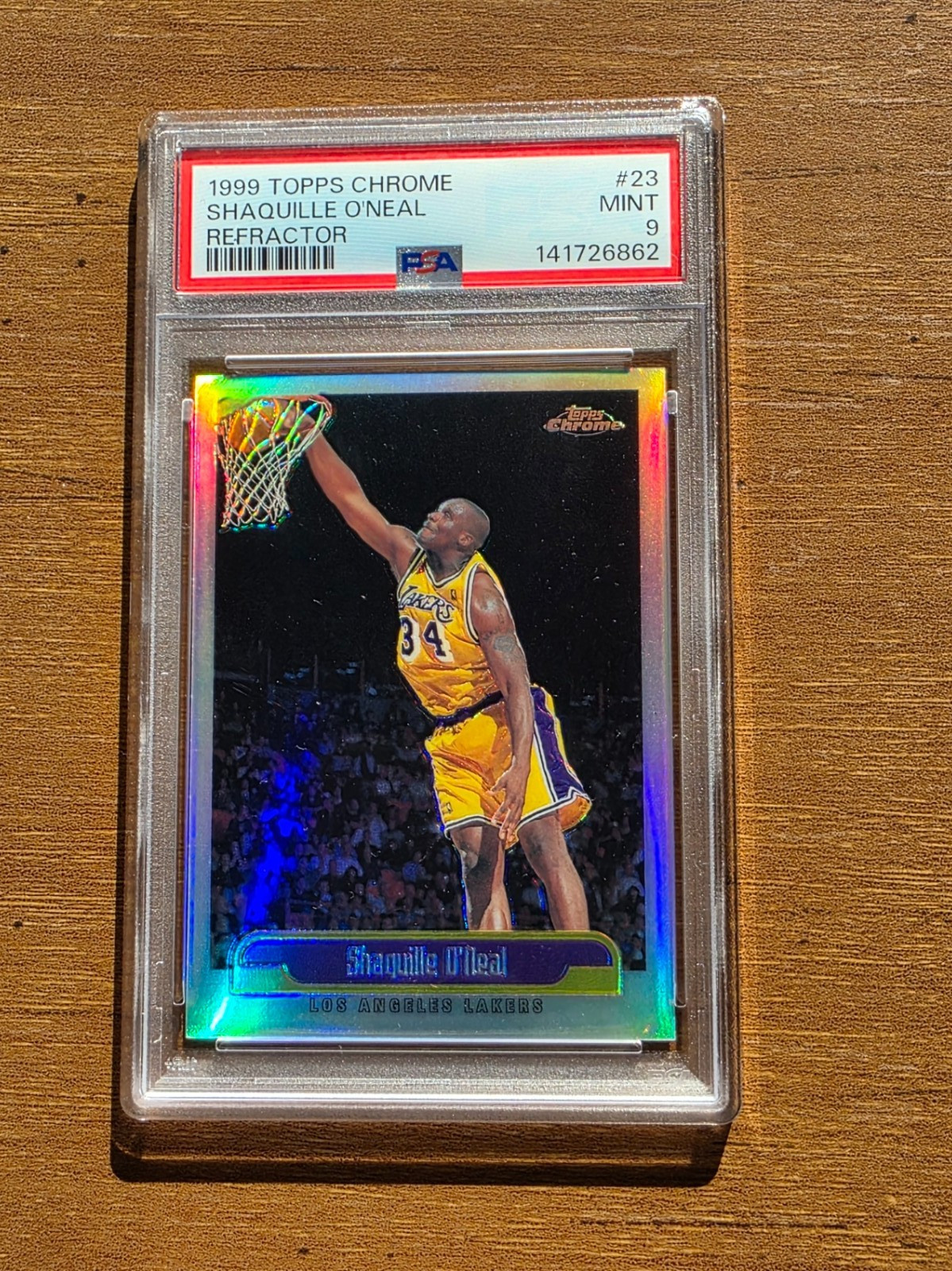 1999 TOPPS CHROME SHAQUILLE ONEAL REFRACTOR #23 MINT9 RARE JUST GRADED