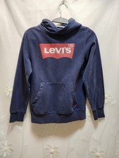 Levi's Kids 10/12 Navy Blue Sweater Hoodie Logo Classic Thick Warm Pull Over