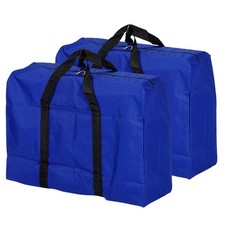 Storage bag with zippers, 2pcs 40L heavy folding capacity, blue