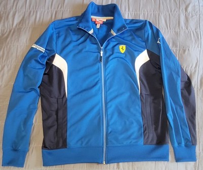 Ferrari Scuderia Track Jacket Mens XL Blue White Full Zip SF Puma
