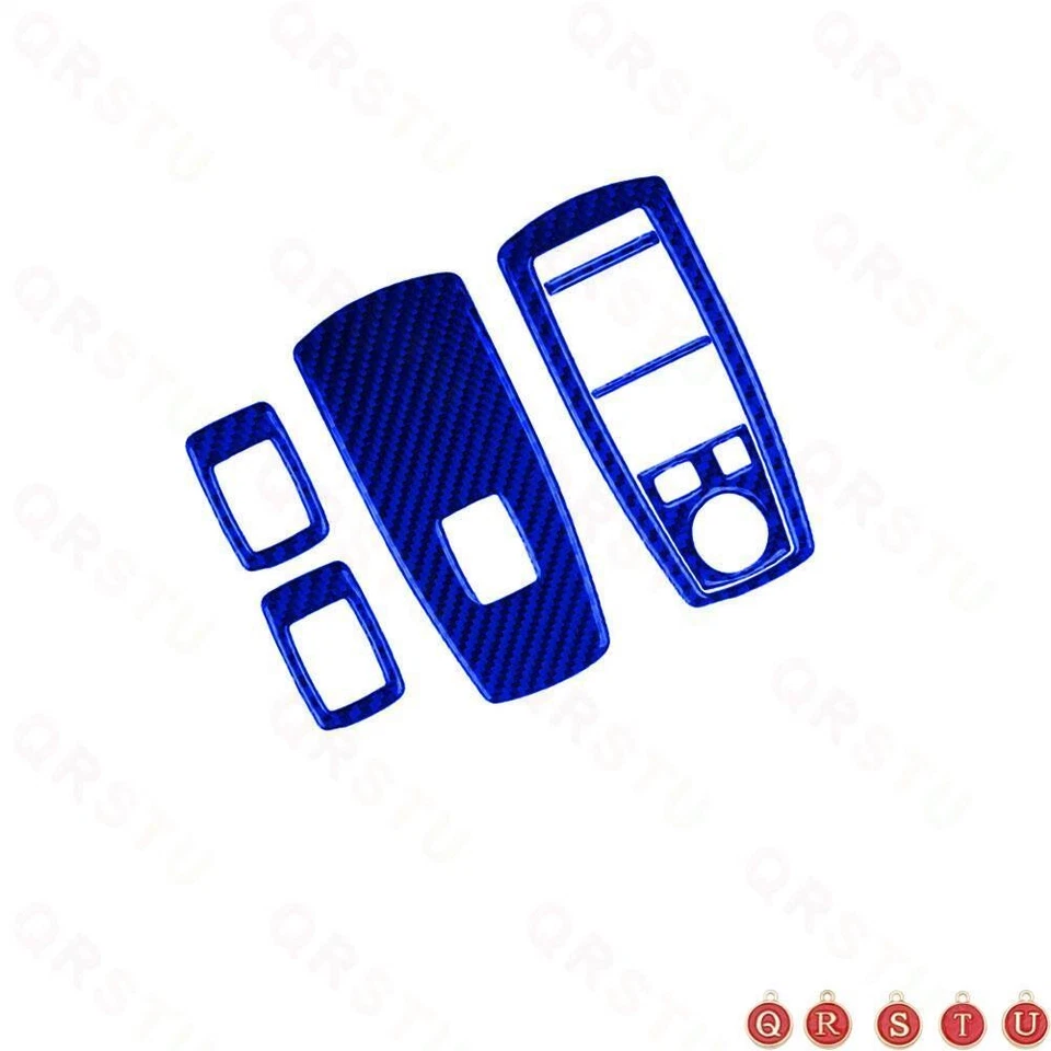 Interruptor de ventana de fibra de carbono azul panel de elevación cubierta embellecedor tipo B para BMW X3 2004-10 Foto 2 de 4