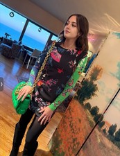 BNWT Gianni Versace Bodycon Runway Dress With Red Shoulder Size S