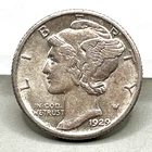 1929 Mercury Silver Dime AU/Uncirculated