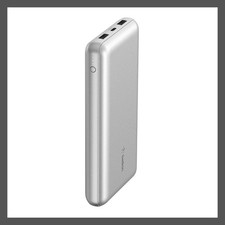 Belkin 20000mAh Power Bank 15W USB-A  USB-C - Silver