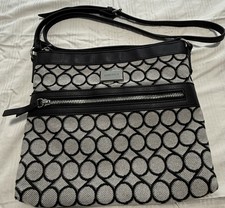 NINE WEST Crossbody Handbag Purse Bag Gray Black Adjustable SEE DESCR