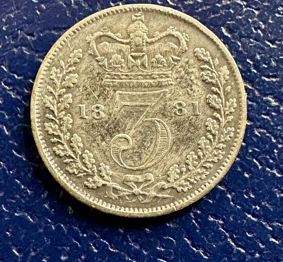 Beautiful 1881 Britain Three Pence SILVER KM 730 - Image 2 of 2