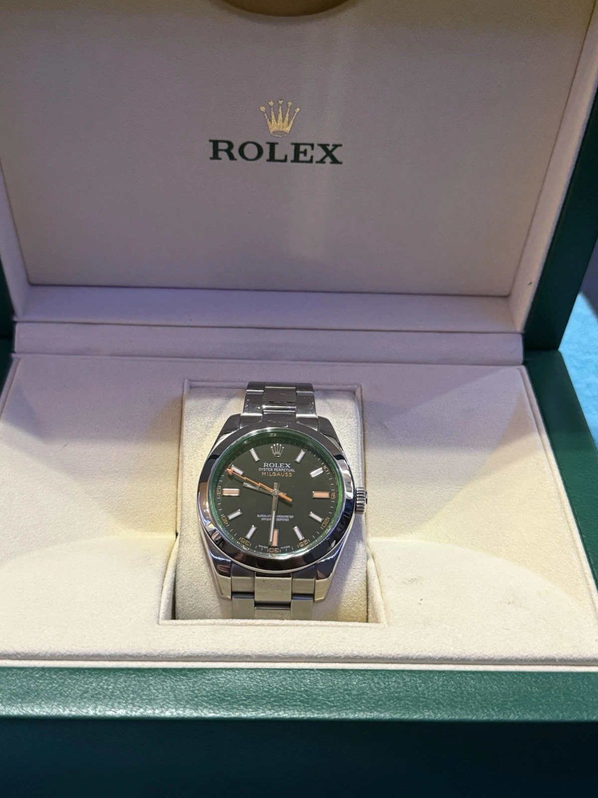 Rolex Milgauss 116400GV Silver Oyster Bracelet with Silver Bezel