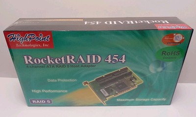 NEW SEALED NOS HighPoint RocketRAID 454 V3.03 ATA RAID 5 Host Adapter 4-Channel