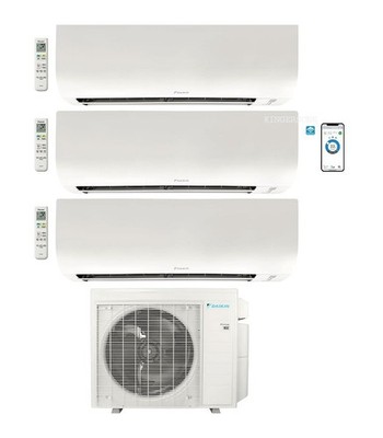 Daikin Tri Zone 2 x 18,000 & 7k Btu Ductless Wall Mount Heat Pump AC  SEER 20