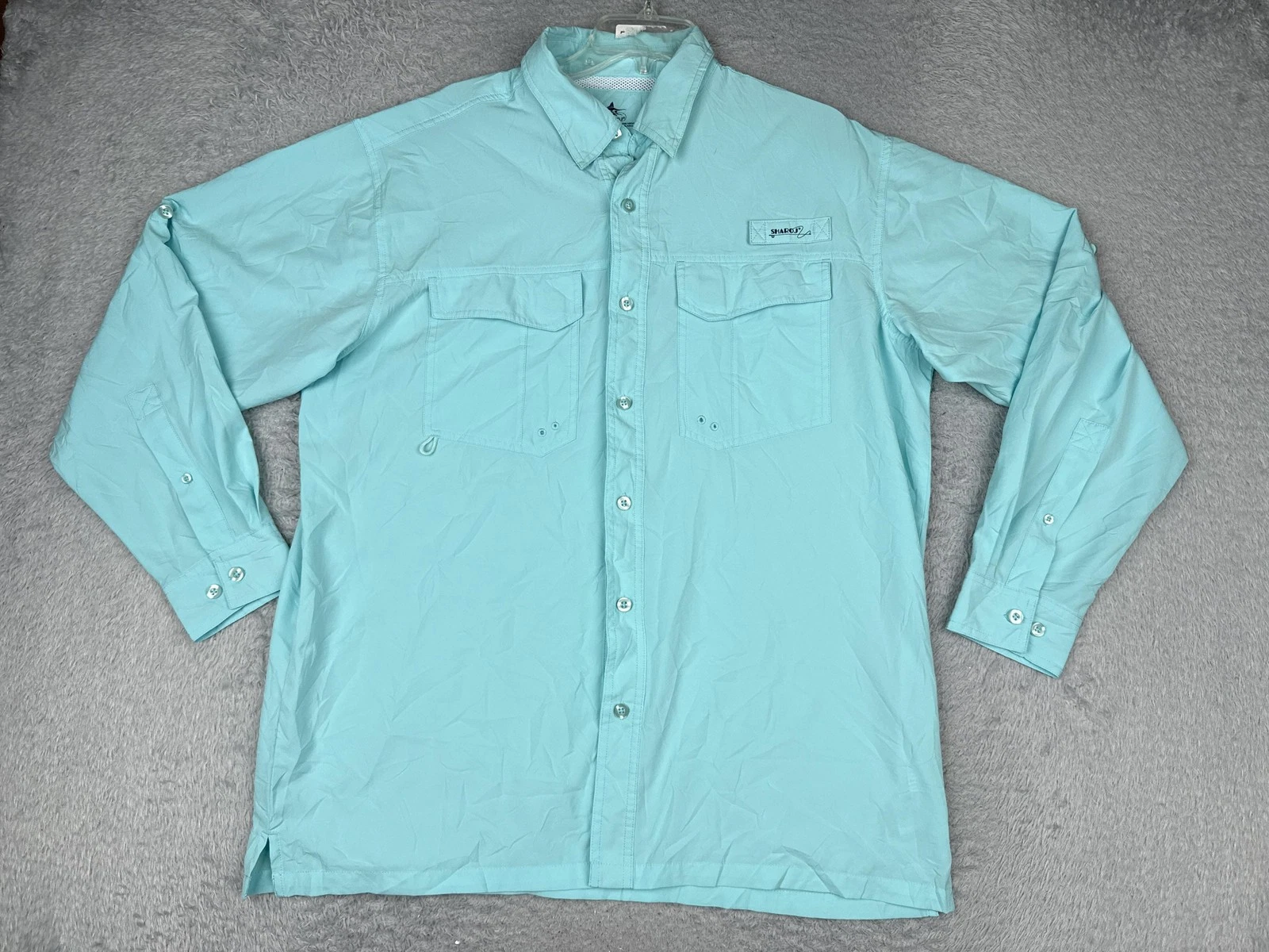 SHARQ Shirt Mens Large Blue Long Sleeve Fishing Button Up Outdoor Hiking
Opens in a new window or ta