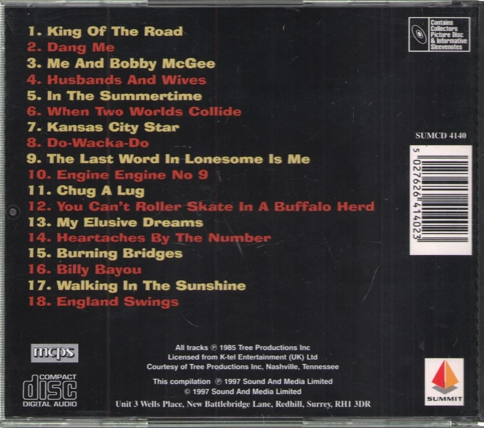 Roger Miller Very Best Of CD Europe Summit SUMCD4140 - Bild 2 von 2